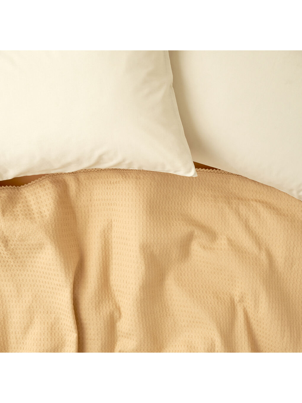 Stormi Pamuklu Çift Kişilik Waffle Pike Bej (200x220 cm)-1