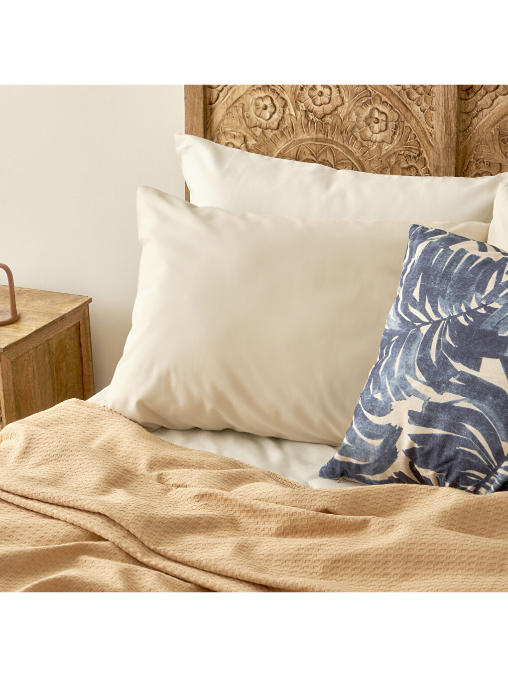 Stormi Pamuklu Çift Kişilik Waffle Pike Bej (200x220 cm)-2