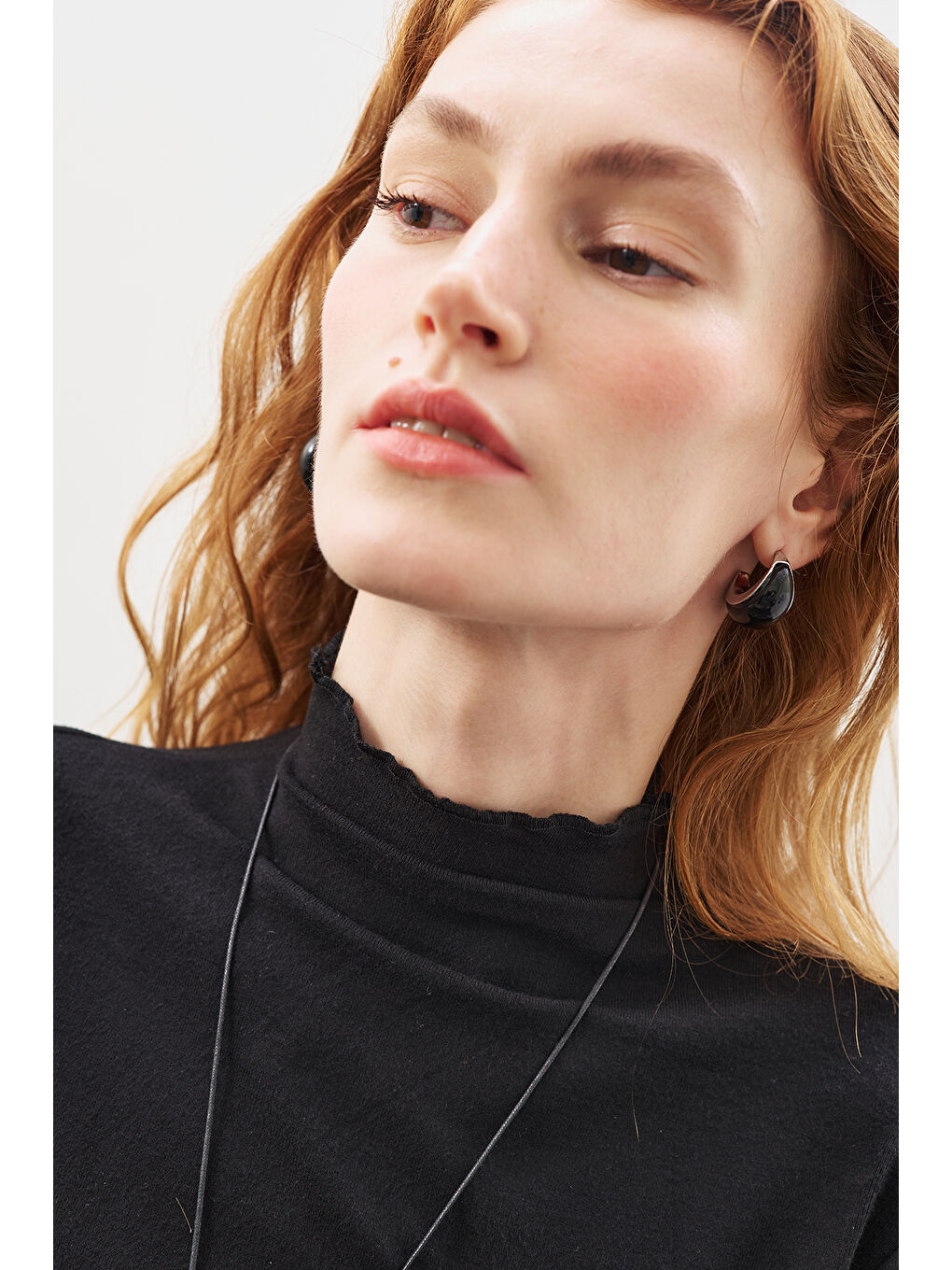 Balıkçı Yaka Bluz Siyah-2