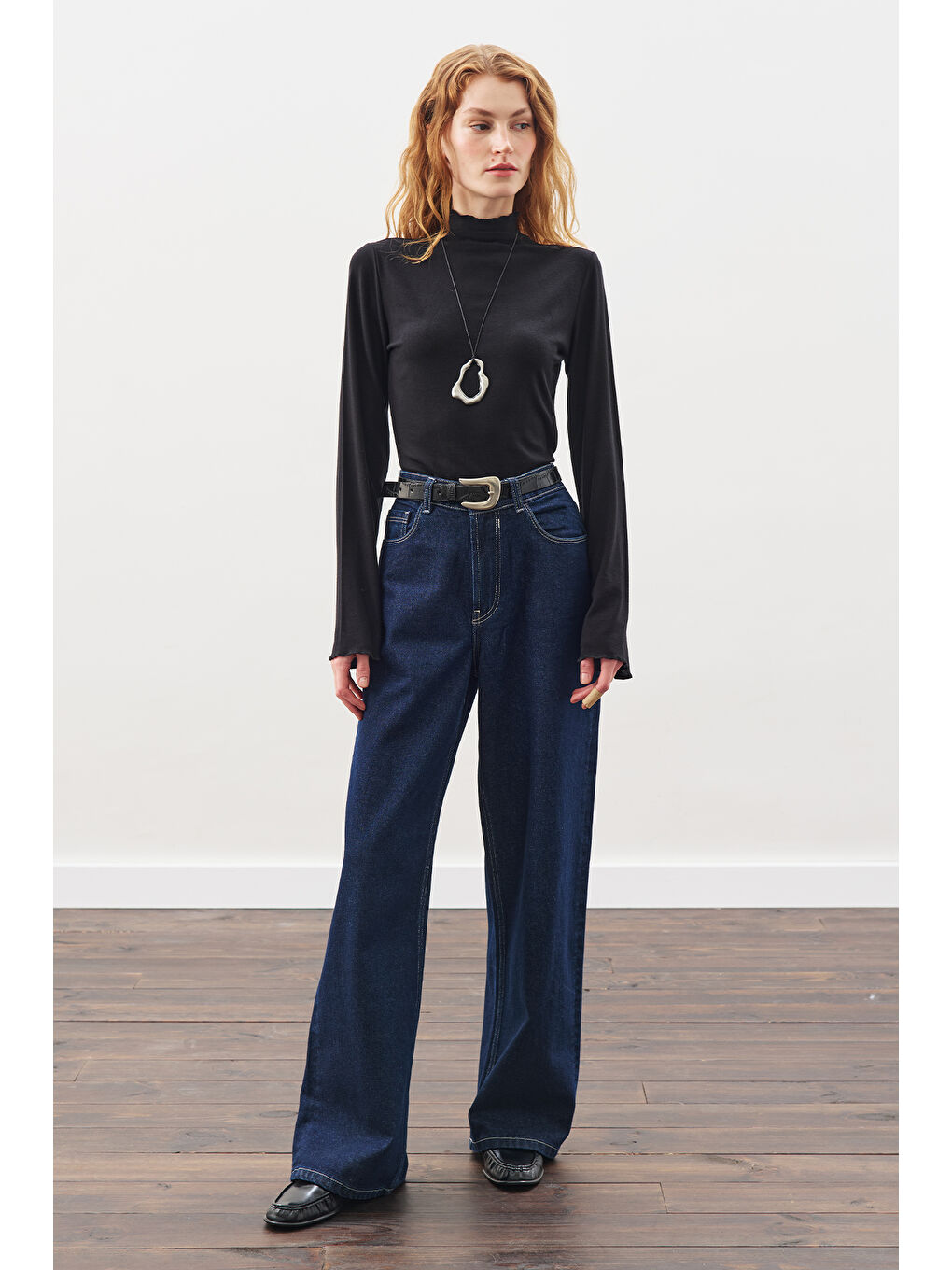 Balıkçı Yaka Bluz Siyah-3