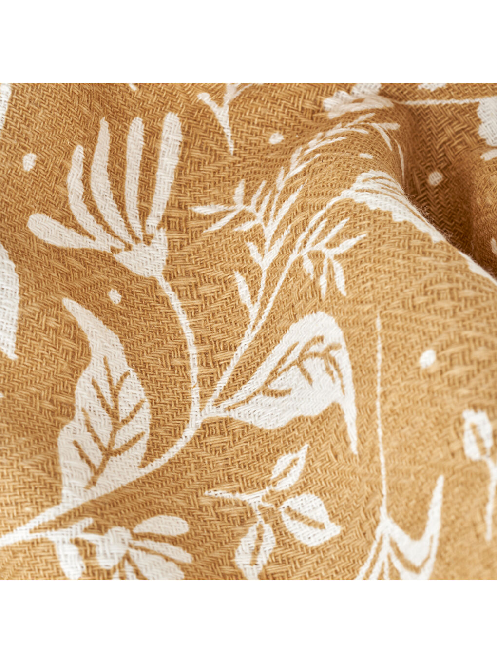 Kahverengi Heather Pamuklu Tek Kişilik Baskılı Pike Hardal (150x220 cm)-4