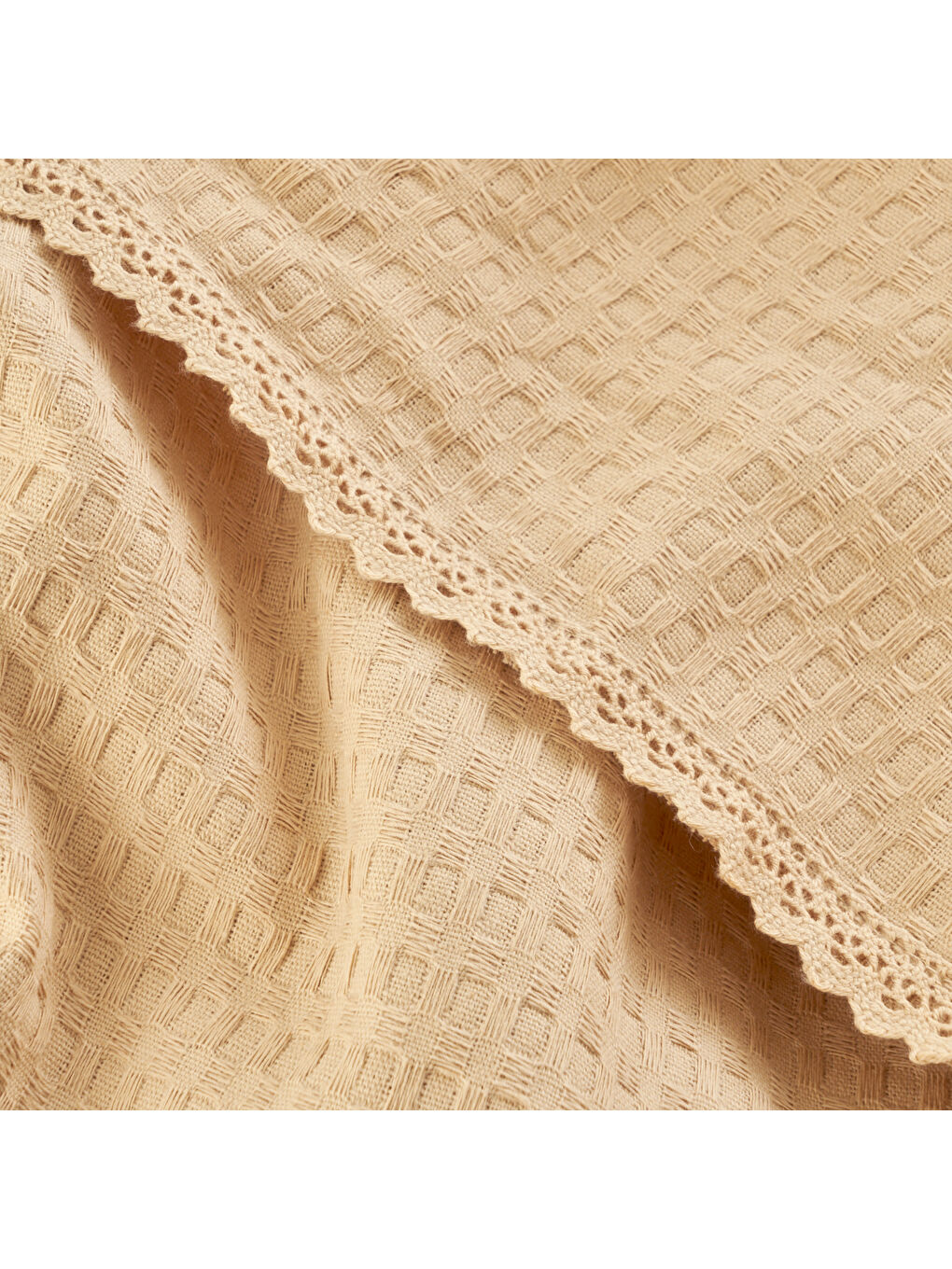 Stormi Pamuklu Çift Kişilik Waffle Pike Bej (200x220 cm)-4