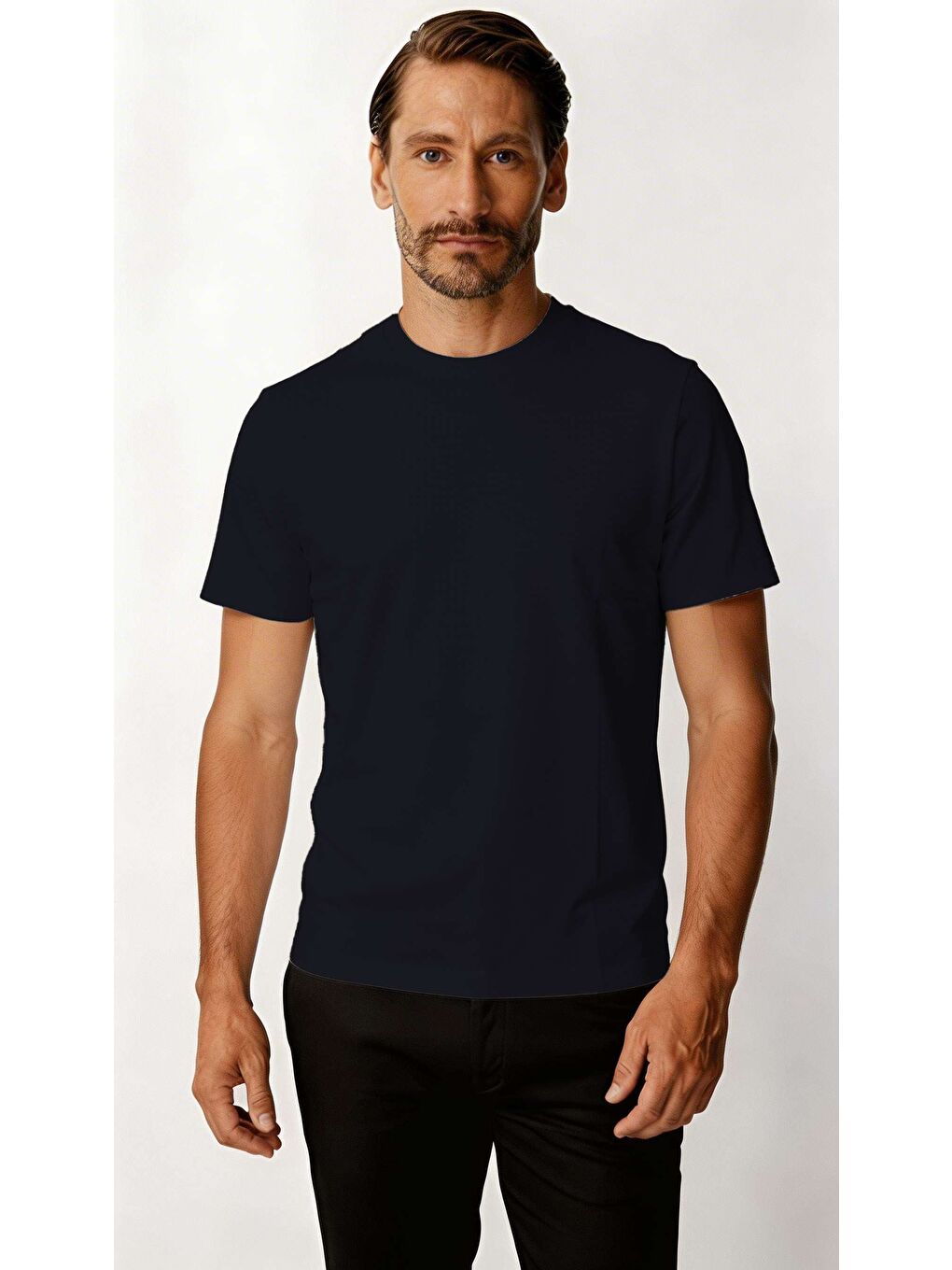 Lacivert Premium Erkek Tişört – Akışkan Kumaş