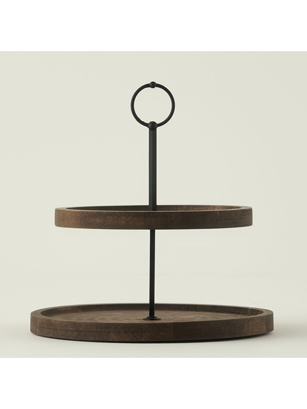 Bej Wooden Ahşap 2 Katlı Kurabiyelik Naturel