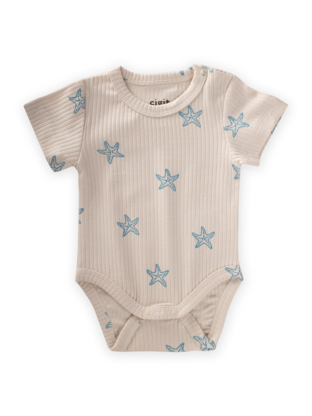 Ekru Zıbın 0-3 Yaş Deniz Yıldızı Desen