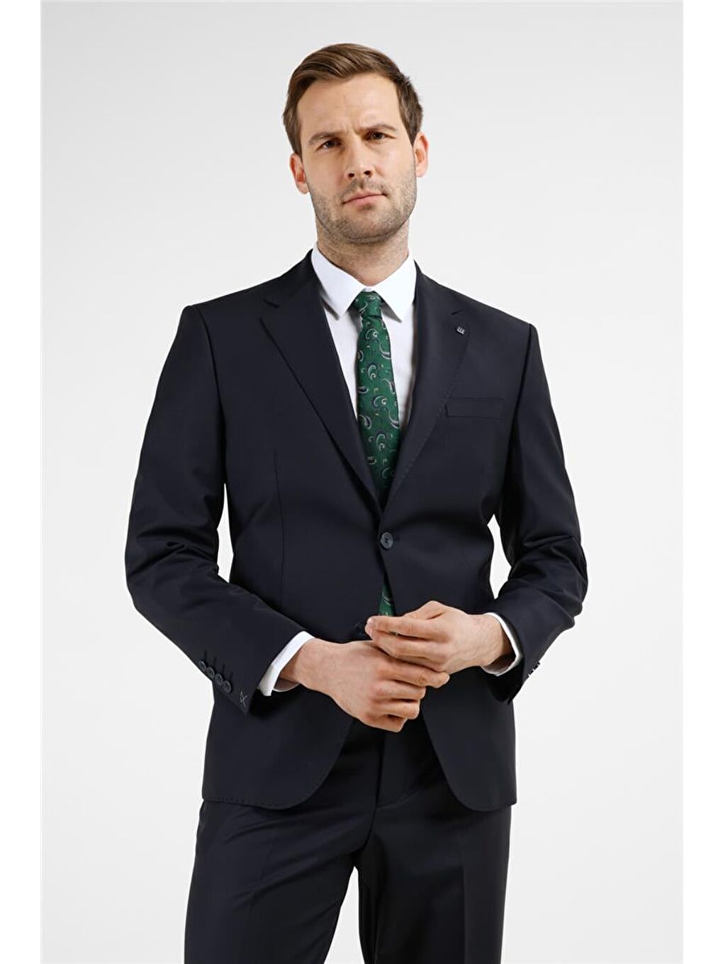 Lacivert Mono Yaka 4 Drop Comfort Fit Takım Elbise 1001255177-2