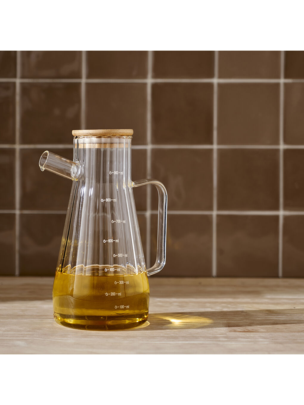 Bej Alice Bambu Kapaklı Yağlık Naturel (1000 cc)-5