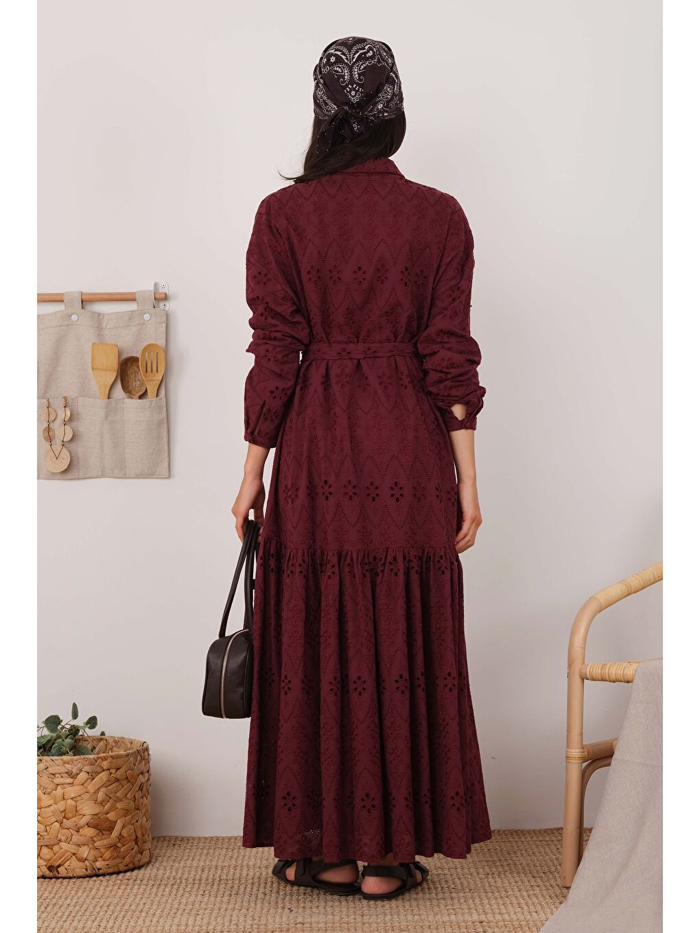 Brode Elbise Bordo-3