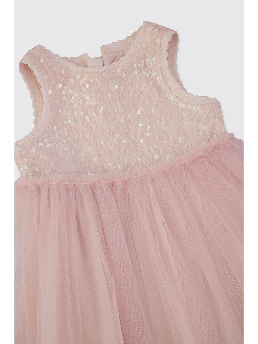 Pembe Kız Bebek Payet Detaylı Pudra Elbise-2