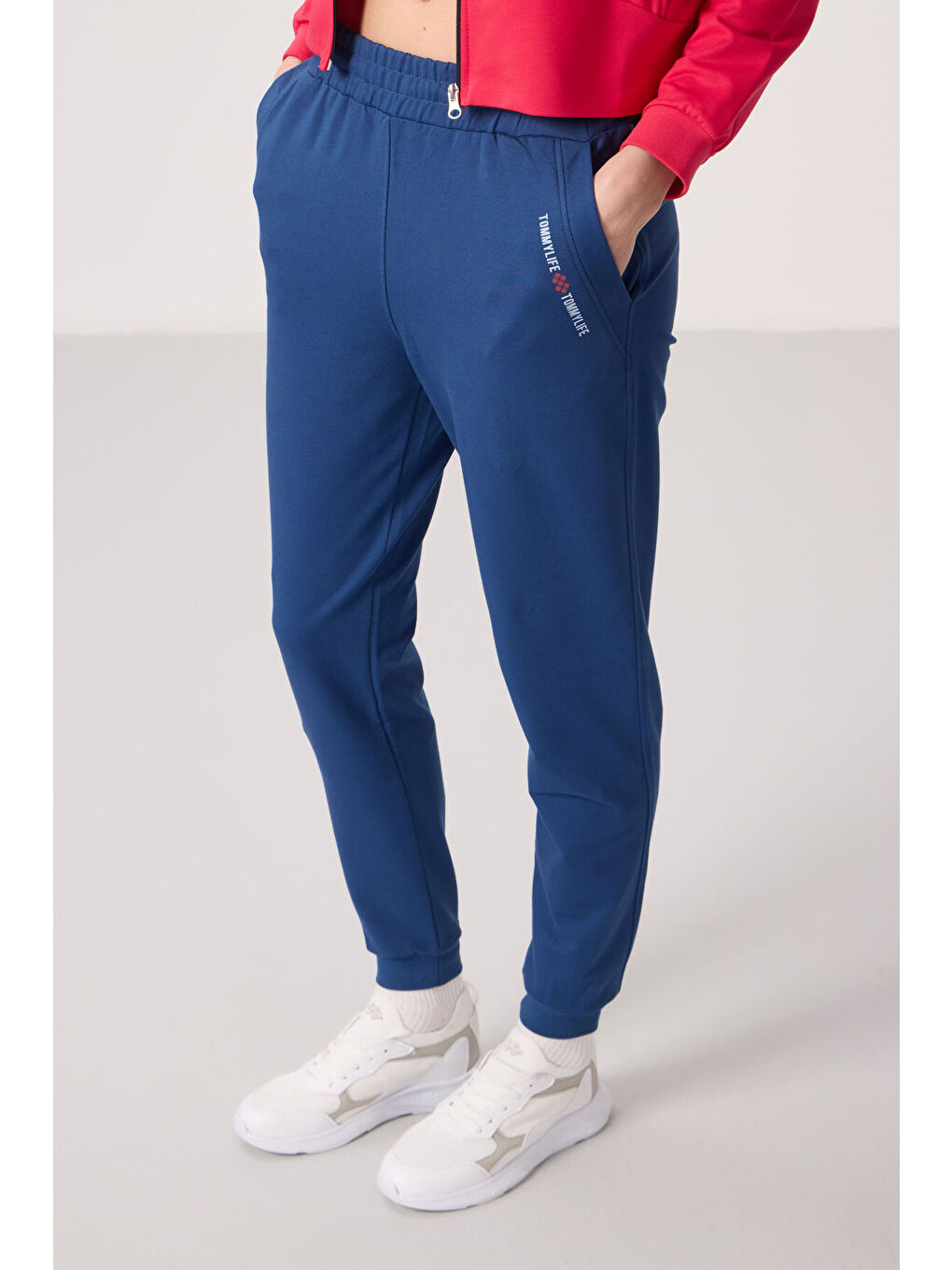 Viva Kırmızı Parlament Kapüşonlu Fermuarlı Oversize Kadın Eşofman Takım   95328-3