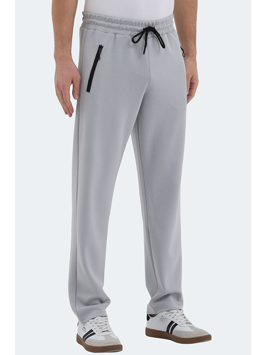 KINGSTOR I Erkek Fermuar Cepli Gri Eşofman Altı-3