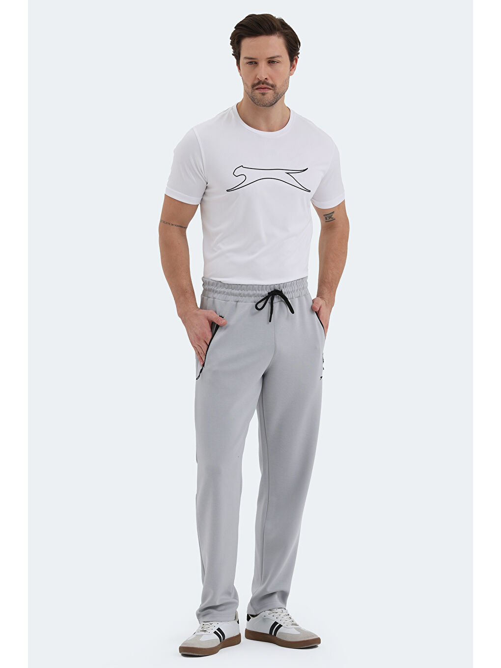 KINGSTOR I Erkek Fermuar Cepli Gri Eşofman Altı-7