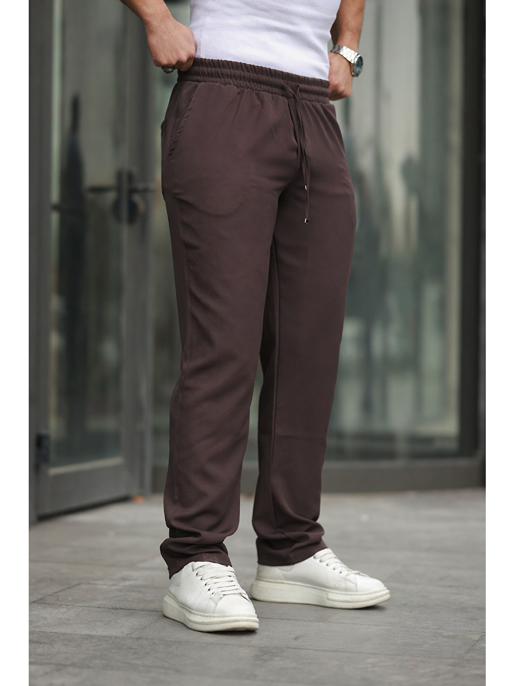 Kahverengi Erkek Bol Paça Baggy Pantolon