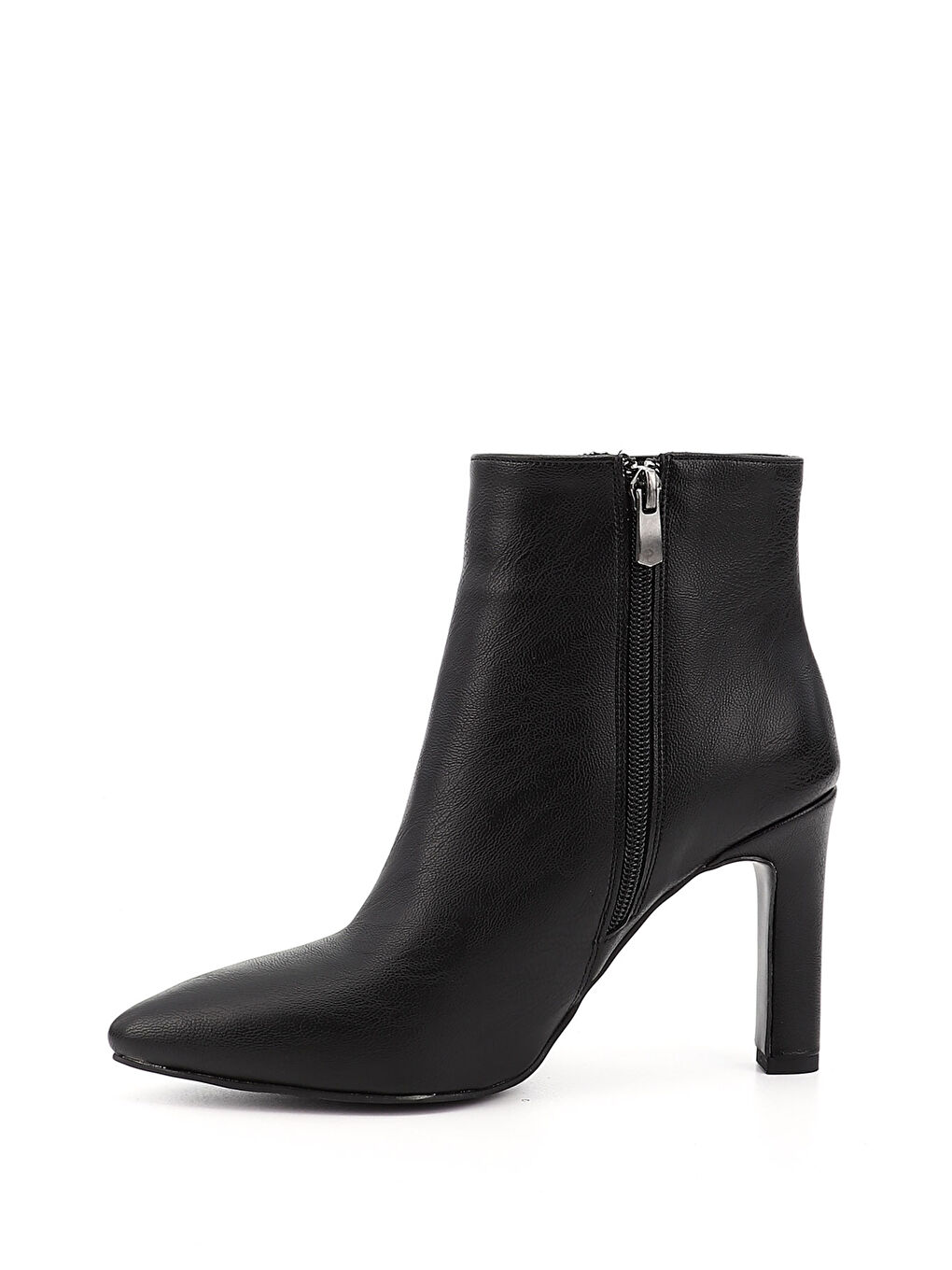 Mor Kadın ZÜMRÜT-SİYAH Fermuarlı Sivri Burun İnce Topuklu Bot-2