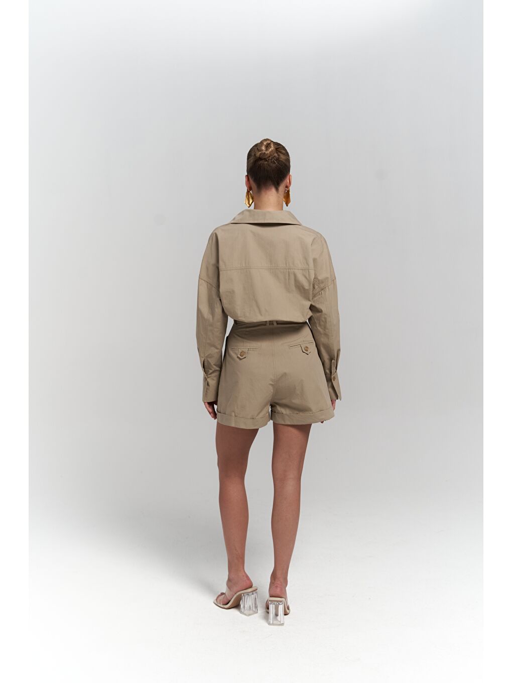 Bej Moaen Kemer Detay Kısa Taş Tulum-4