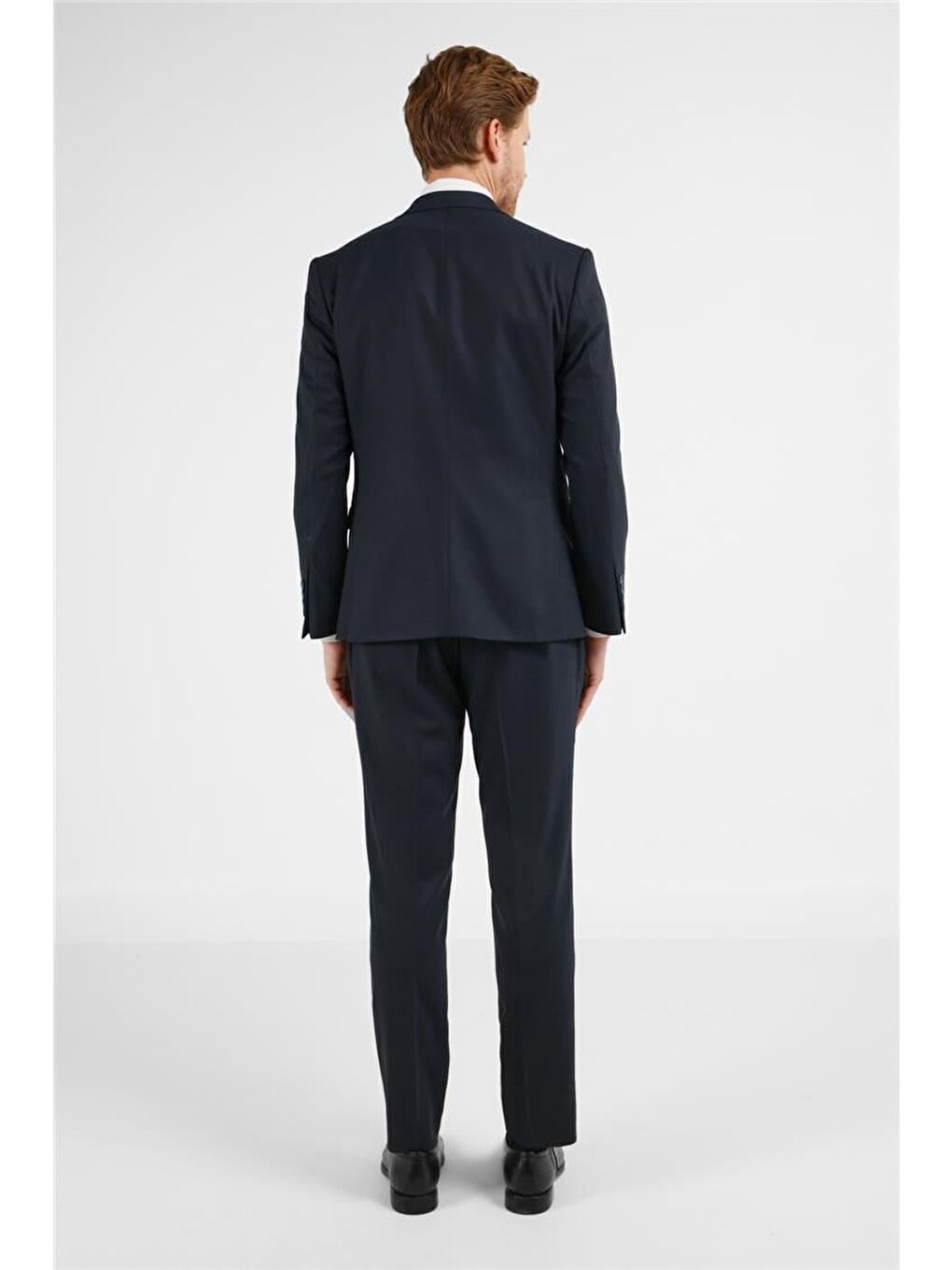 Lacivert Mono Yaka Kazayağı Desen Yelekli 6 Drop Slim Fit Takım Elbise 1001255175-4