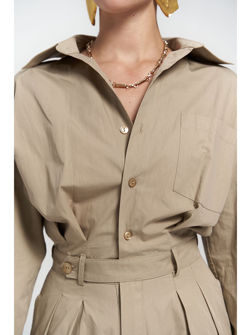 Bej Moaen Kemer Detay Kısa Taş Tulum-6