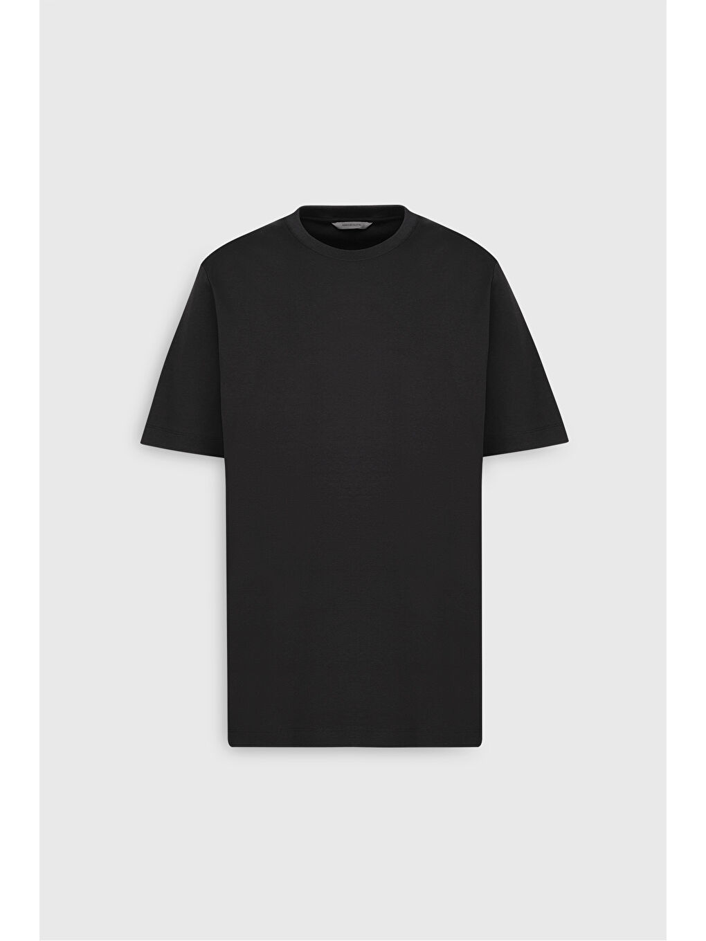 Erkek Siyah %100 Pamuk Modern Fit Normal Kesim Bisiklet Yaka Tişört-5