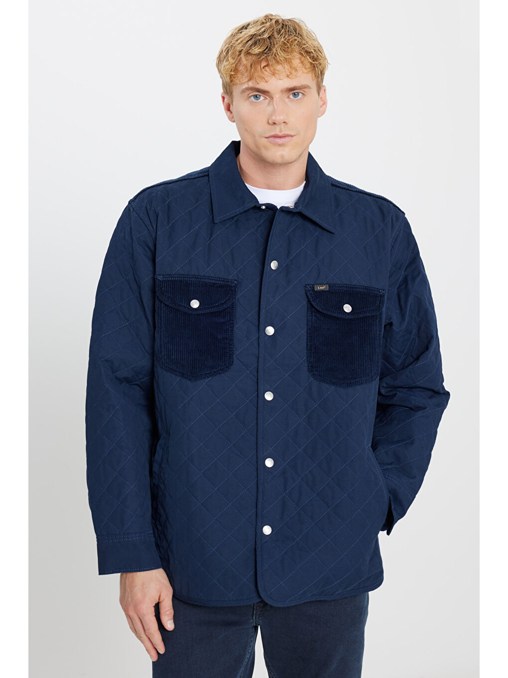 Lacivert %100 Pamuk Regular Fit Normal Kesim Cep Detaylı Ceket Mont