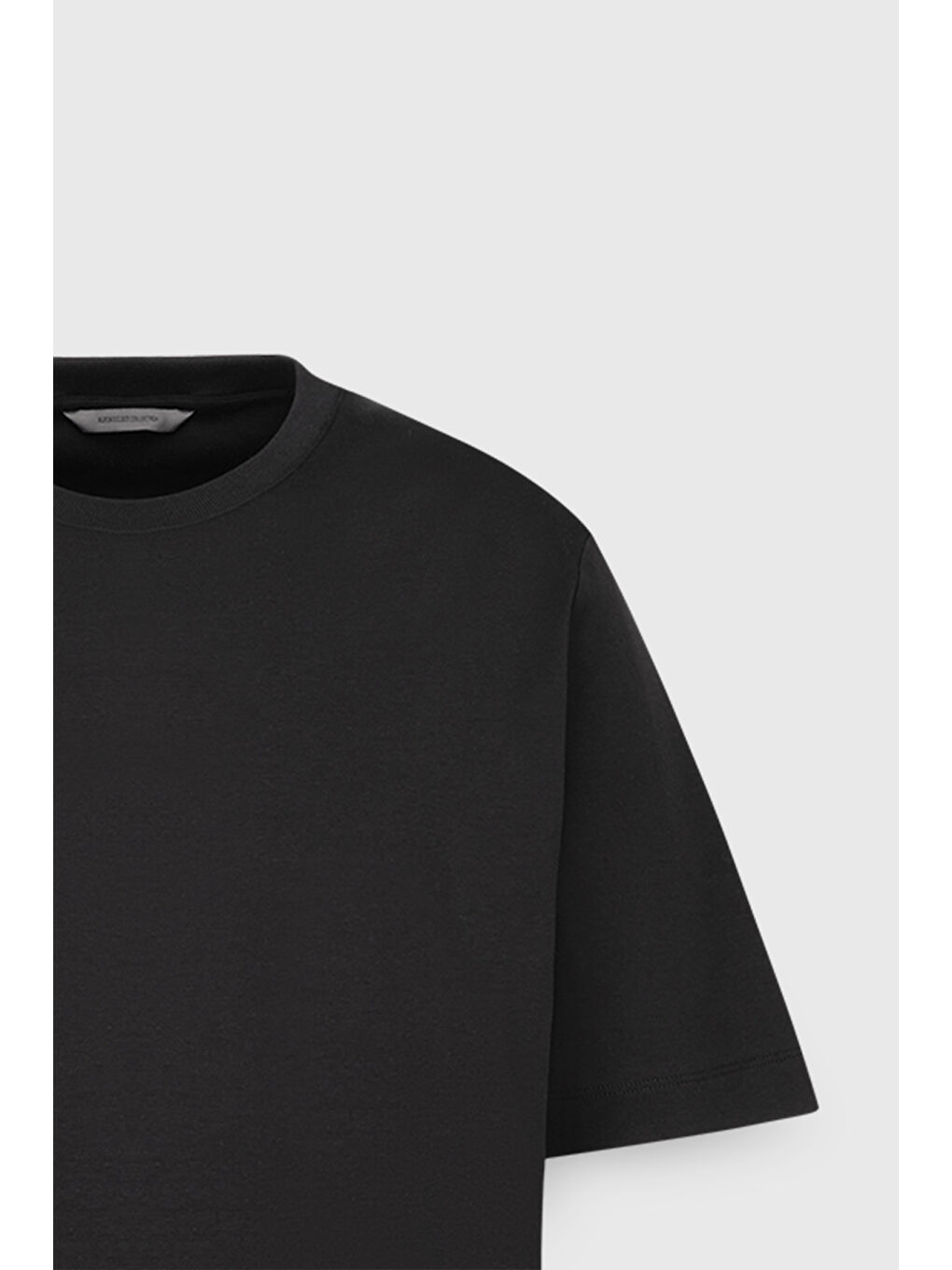 Erkek Siyah %100 Pamuk Modern Fit Normal Kesim Bisiklet Yaka Tişört-6