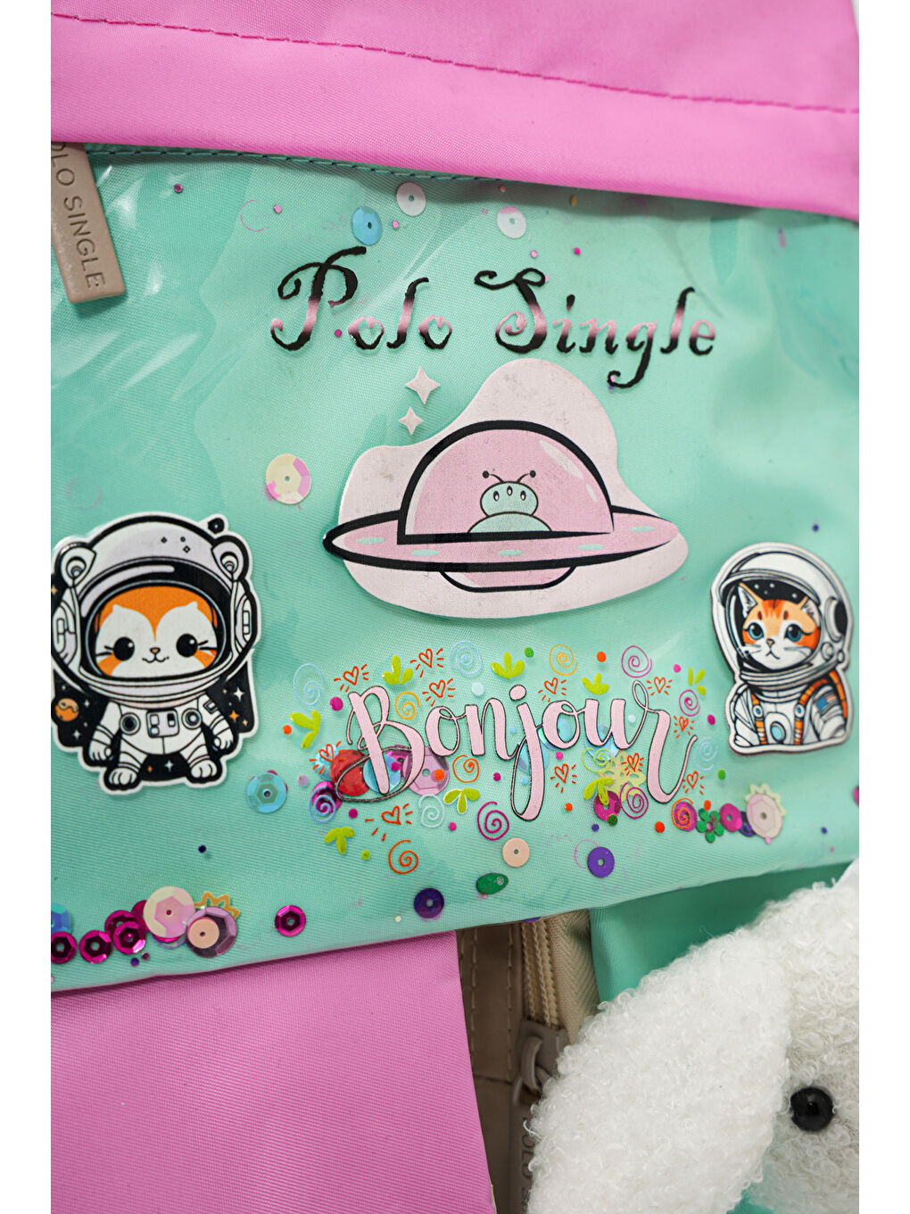 Pelüş Tavşanlı Kız Çocuk İlkokul Çanta Seti-5