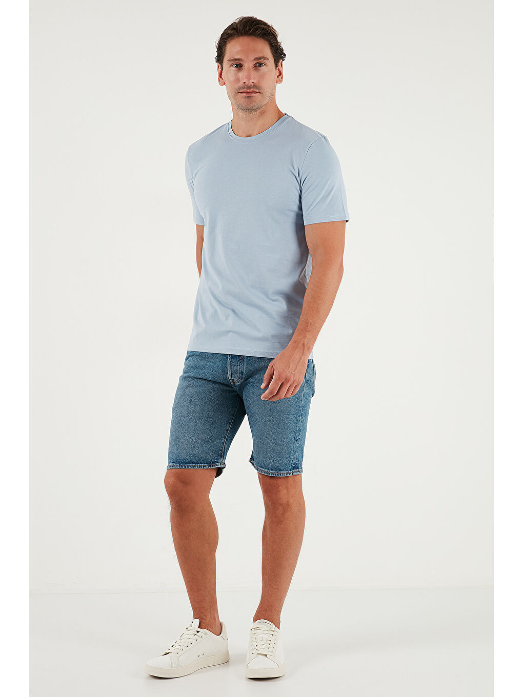 Mavi Pamuklu Regular Fit Bisiklet Yaka %100 Pamuk Tişört 59020204-2