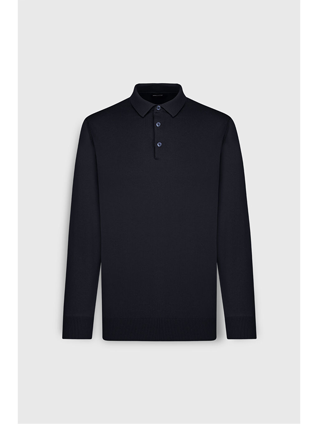 Erkek Lacivert Pamuklu Standart Fit Normal Kesim Polo Yaka Triko Kazak-6