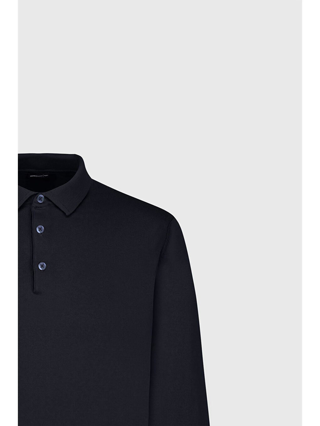 Erkek Lacivert Pamuklu Standart Fit Normal Kesim Polo Yaka Triko Kazak-7