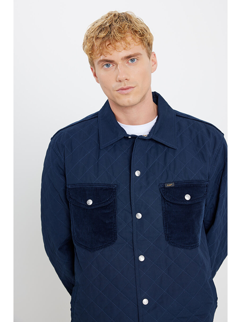 Lacivert %100 Pamuk Regular Fit Normal Kesim Cep Detaylı Ceket Mont-3