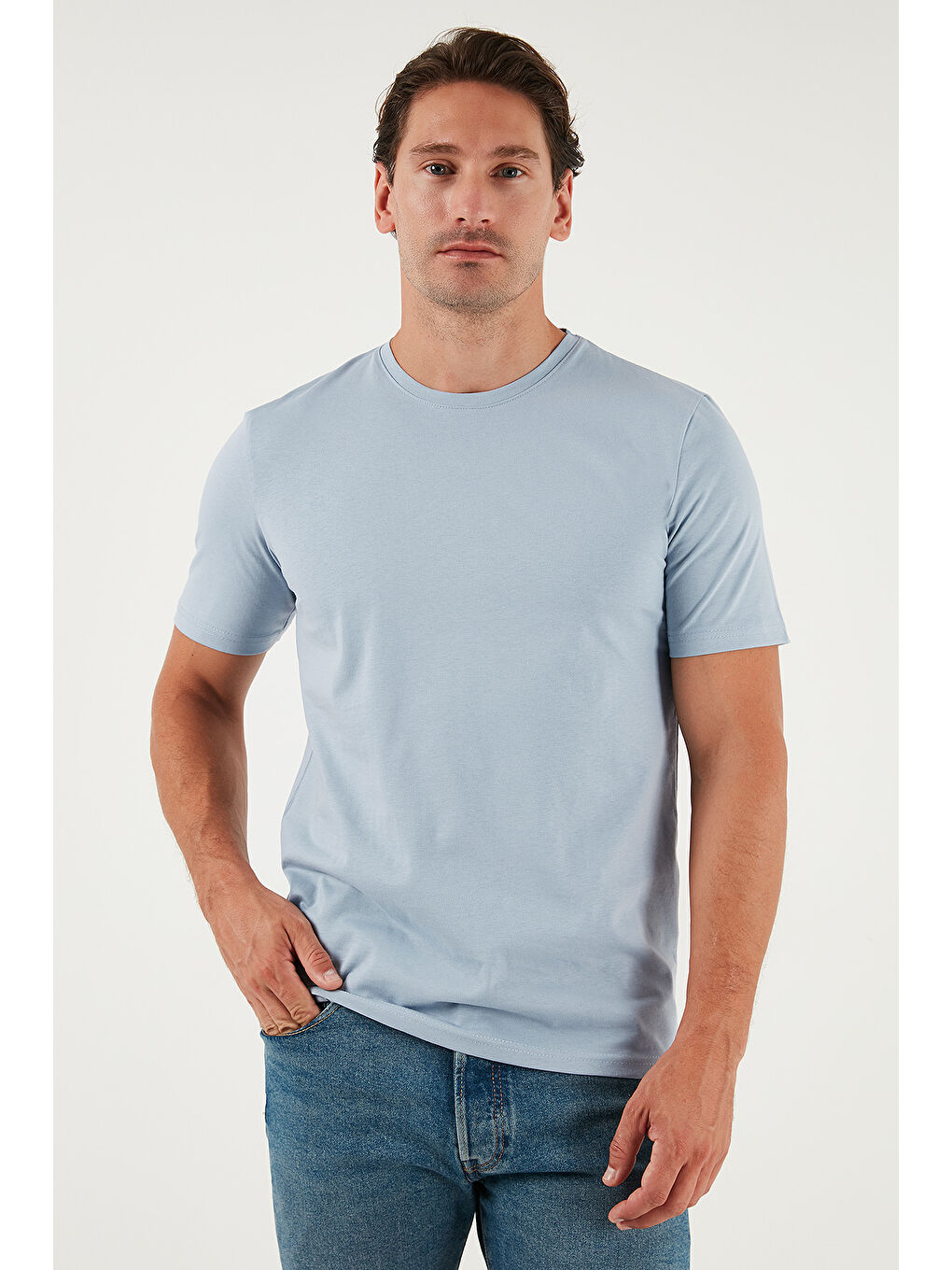 Mavi Pamuklu Regular Fit Bisiklet Yaka %100 Pamuk Tişört 59020204-3