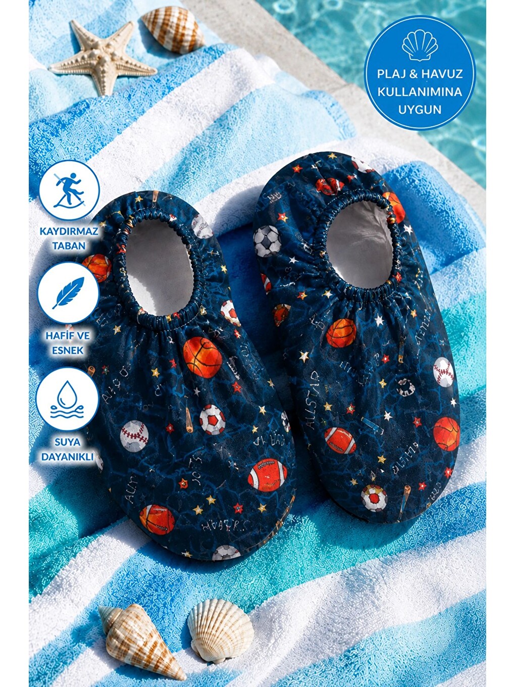 İndigo Champion Balls Desenli Erkek Bebek - Çocuk Deniz Ayakkabısı-1