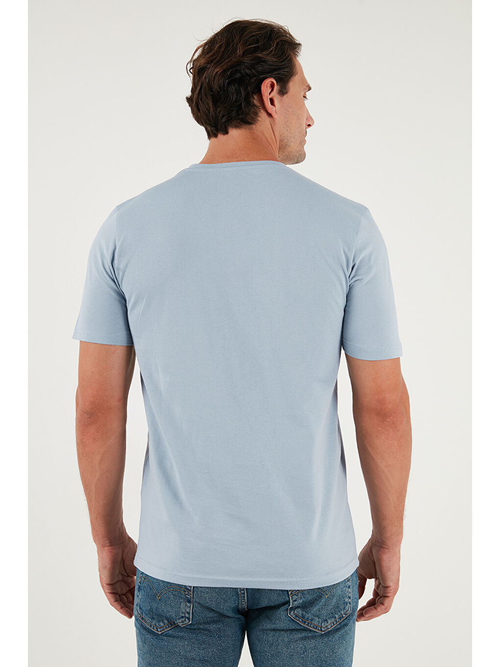 Mavi Pamuklu Regular Fit Bisiklet Yaka %100 Pamuk Tişört 59020204-6