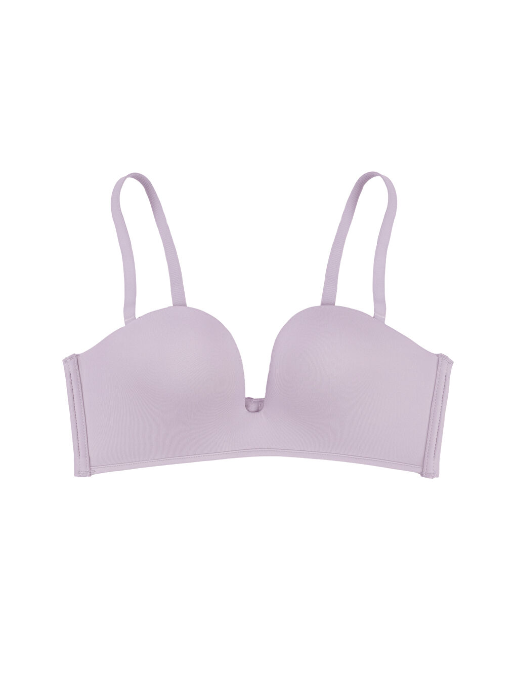 Pembe Derin Dekolte Destekli Dikişsiz Sütyen