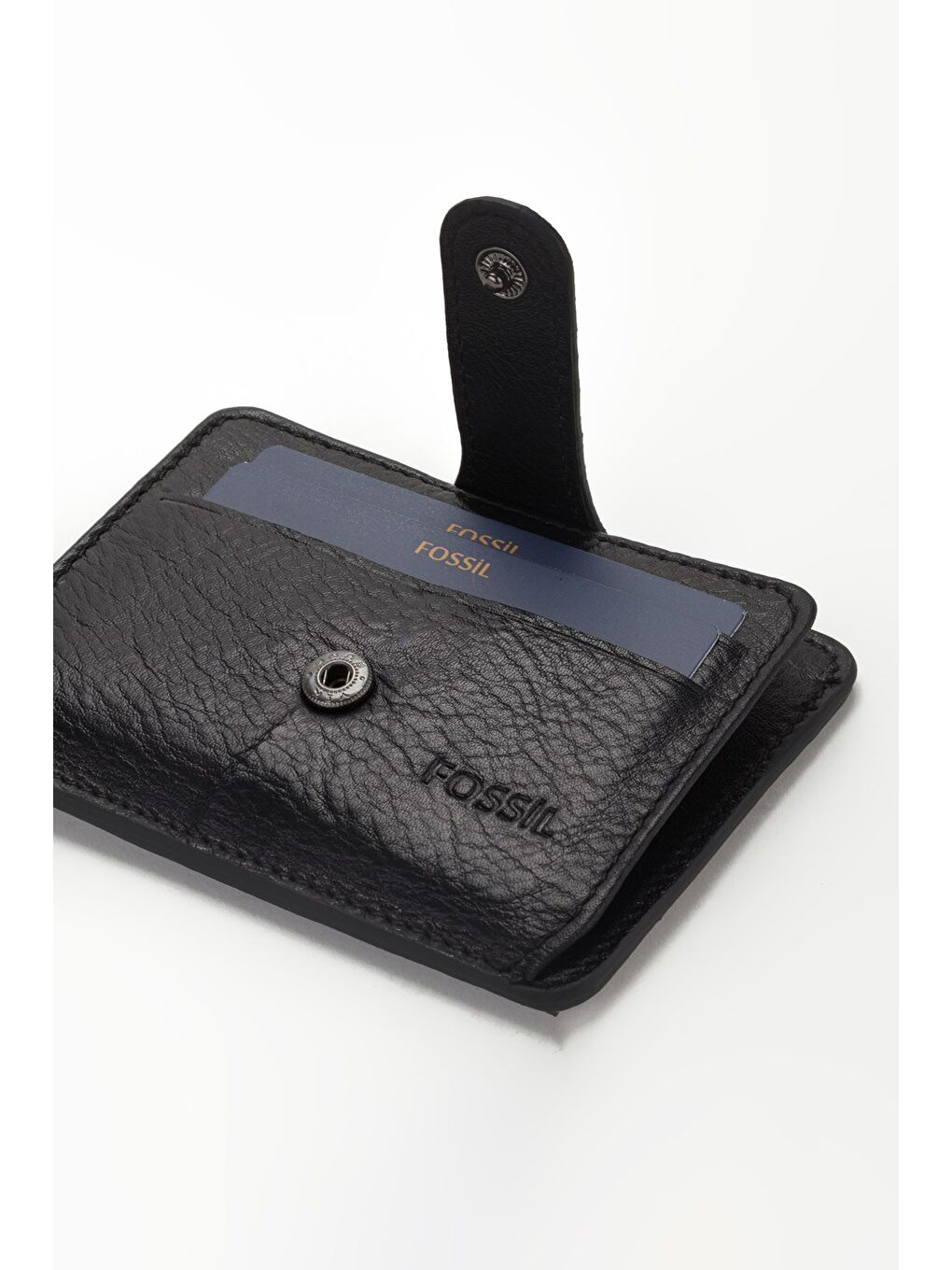 Siyah Kutulu Hakiki Deri Çıtçıtlı Kartlık El Portföyü Cüzdan-3