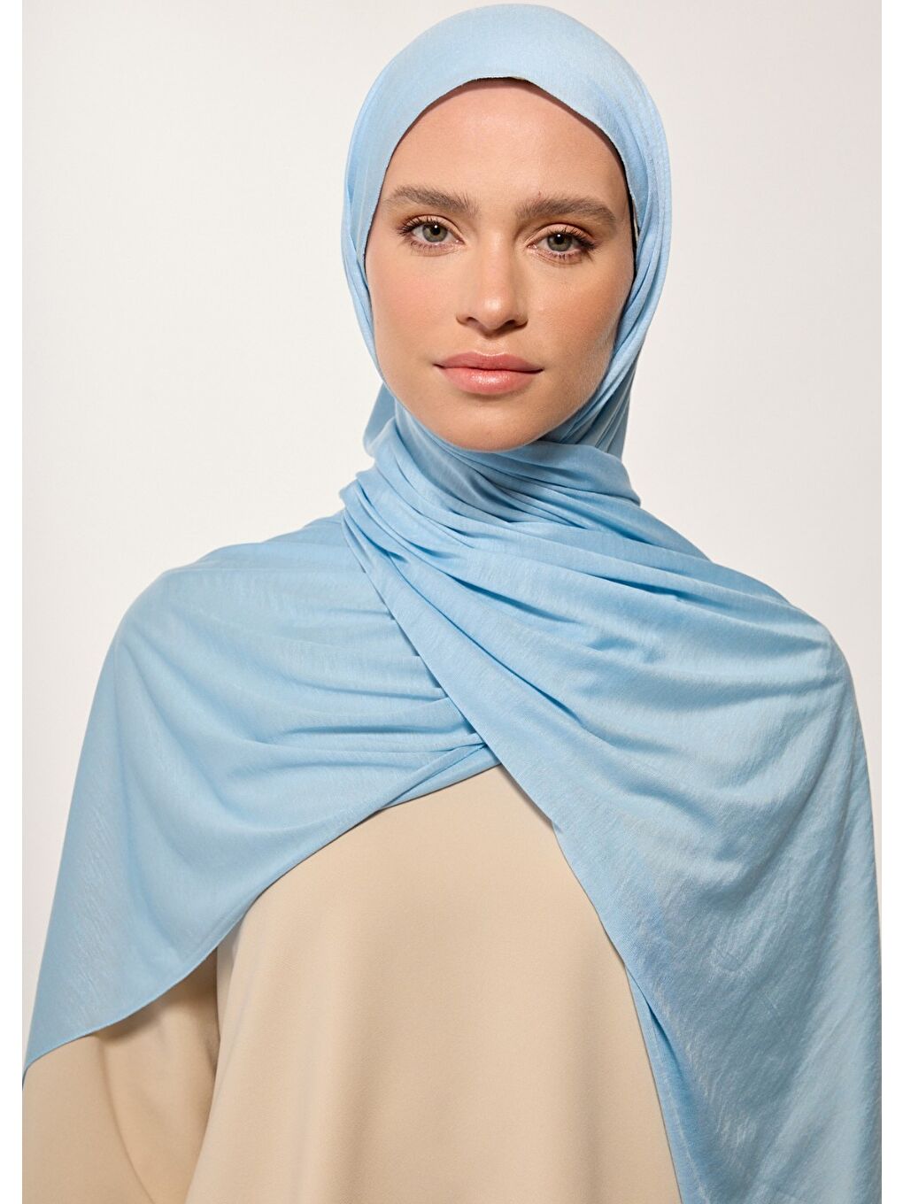 Tesettür Şal - Bebe Mavi Visko-1