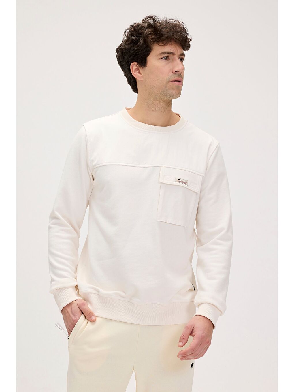 Re-Beverly Beyaz Erkek Sweatshirt-2