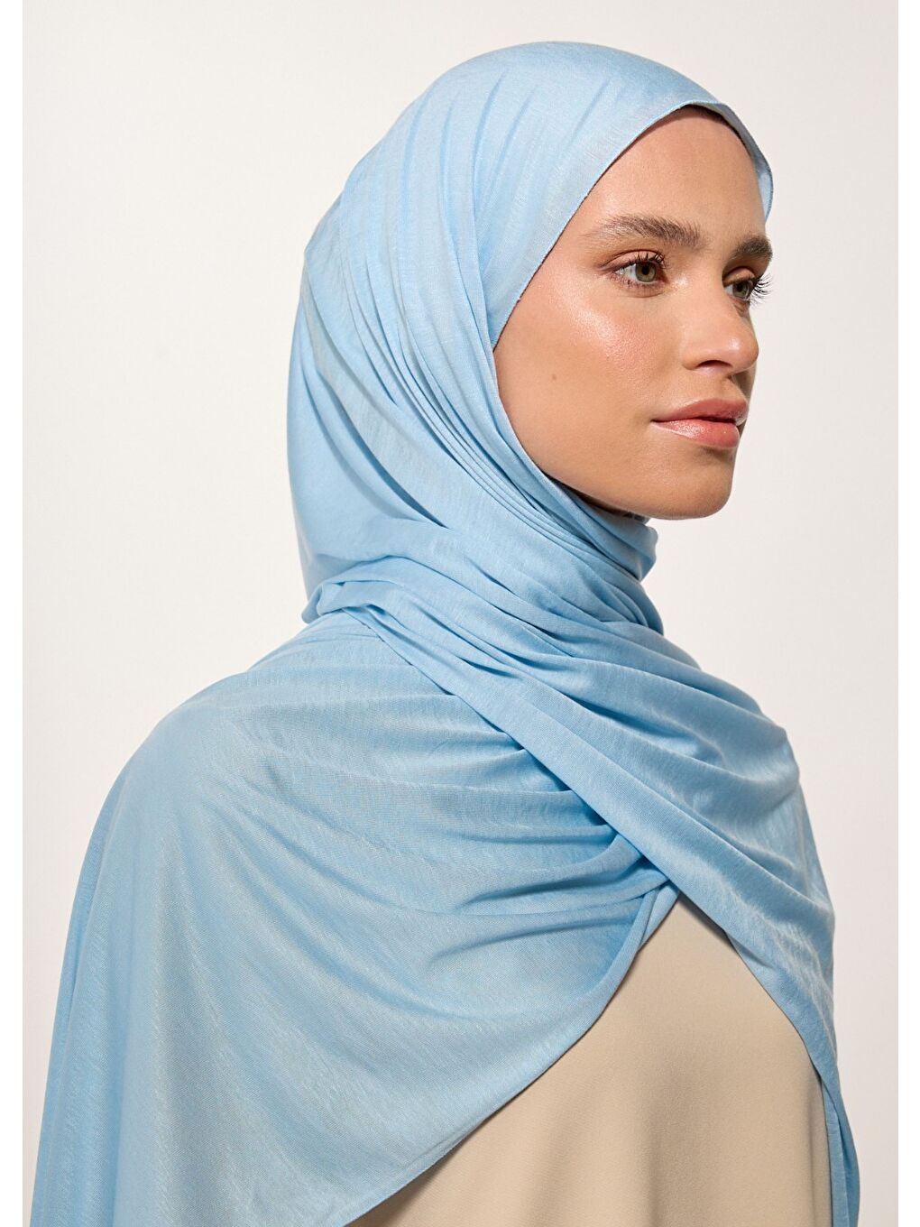 Tesettür Şal - Bebe Mavi Visko-3
