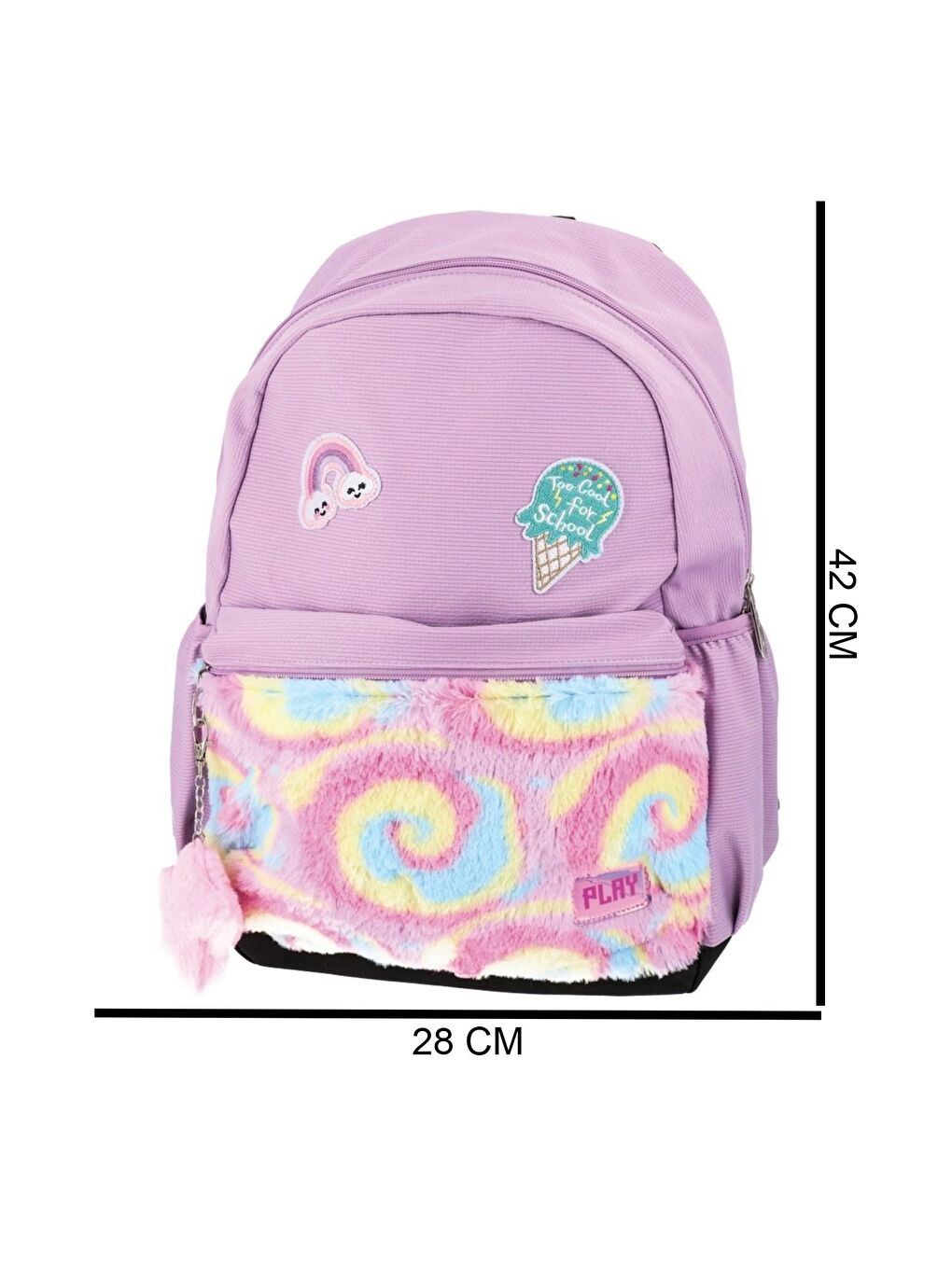 Rainbow 2 Bölmeli Okul Sırt Çantası Lila (163117)-1