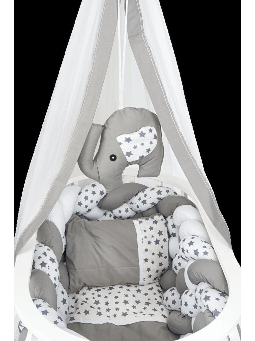 Masal Sepet Beşik Ahşap Beşik Örgülü Uyku Setli Doğal Ahşap Beşik-1