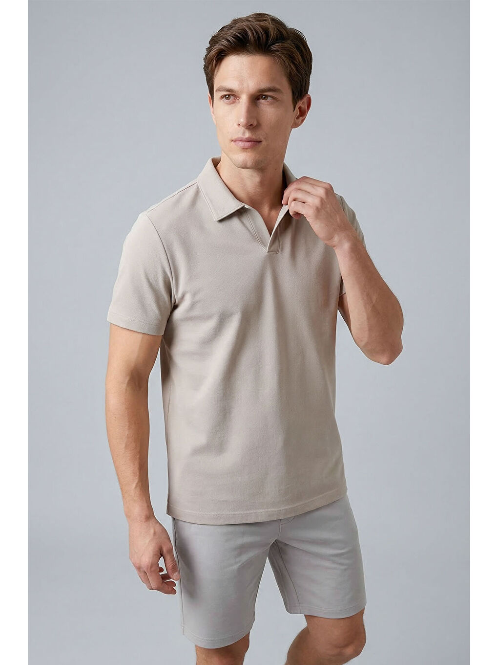 Rahat Form Polo Yaka 2li Paket Haki-Bej Erkek T-Shirt - 88496-2