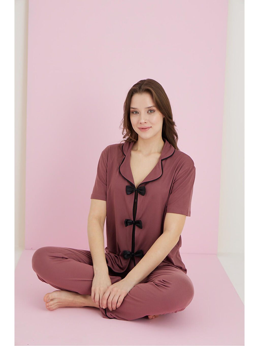 Mürdüm Bamboo Fiyonklu Pijama Takımı 7058-4
