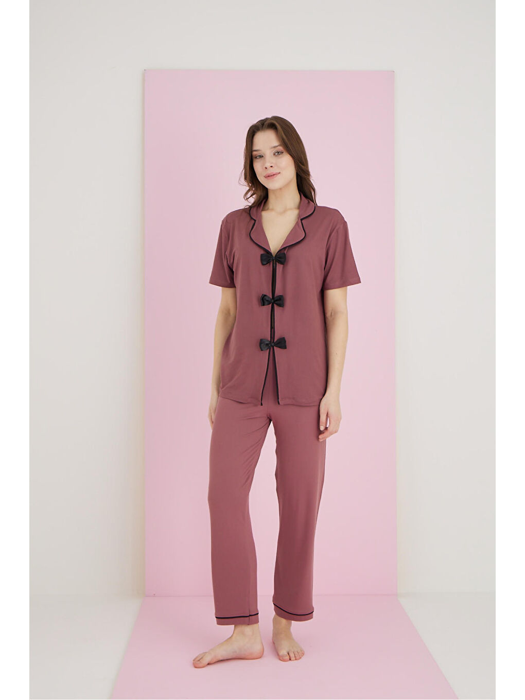 Mürdüm Bamboo Fiyonklu Pijama Takımı 7058-4-1