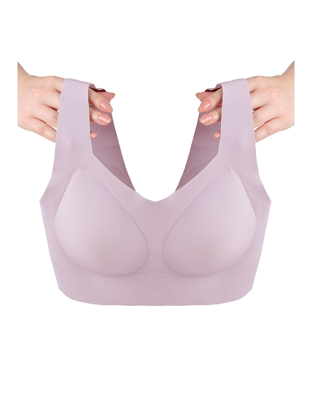 Pembe Balensiz Lazer Dikişsiz Çıkarılabilir Pedli Kalın Askılı Görünmez Sütyen