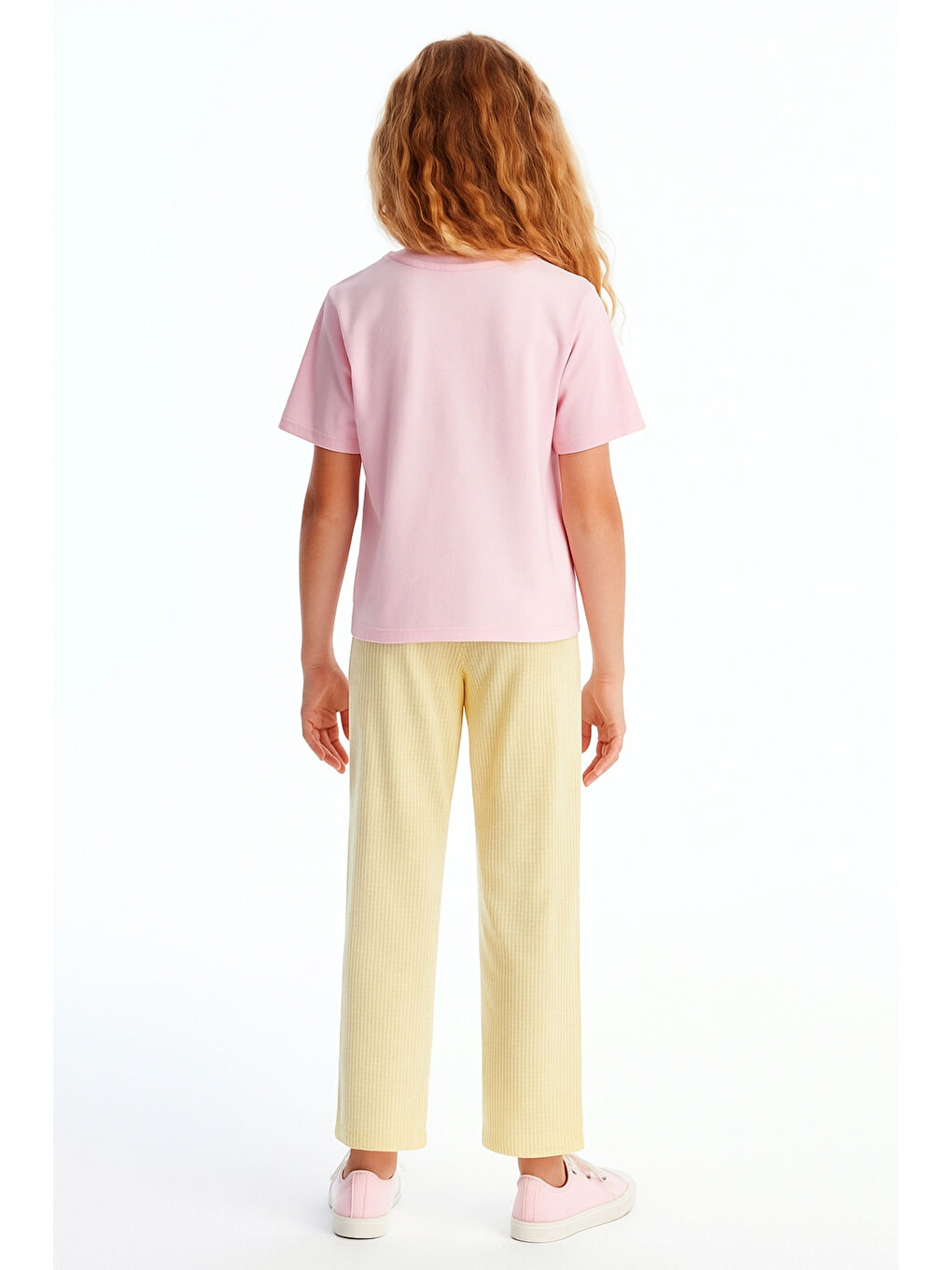 Sarı Kız Çocuk Basic Waffle Kumaş Suyolu Mevsimlik Tek Alt Ak2515-1-2