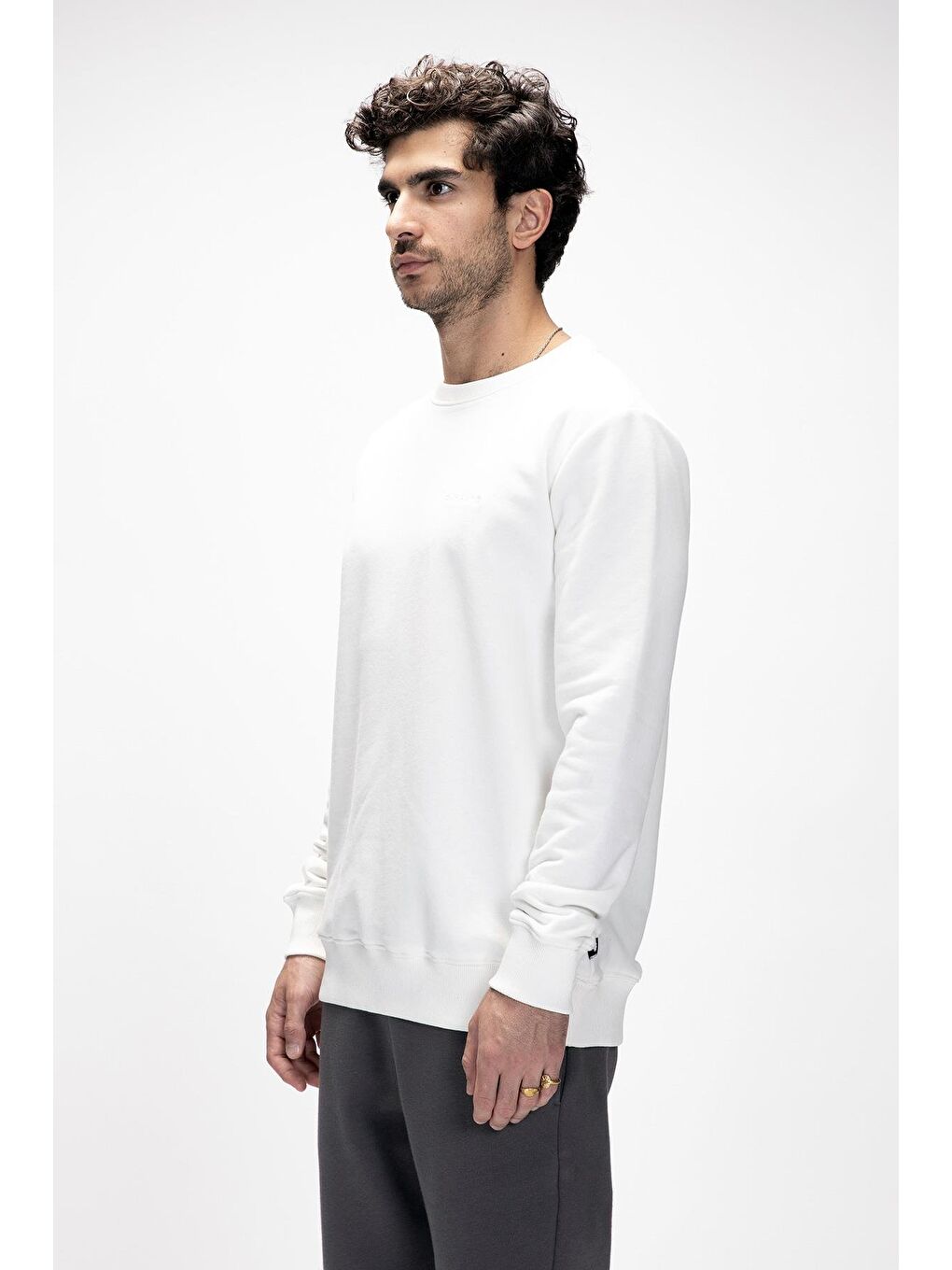 Inner King Size Beyaz Crewneck Erkek Sweatshirt-1