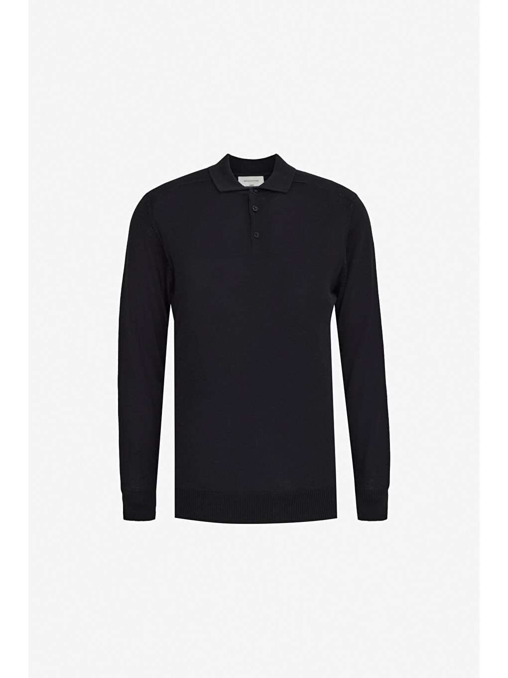 Erkek Siyah Yünlü Standart Fit Normal Kesim Polo Yaka Basic Triko Kazak-5