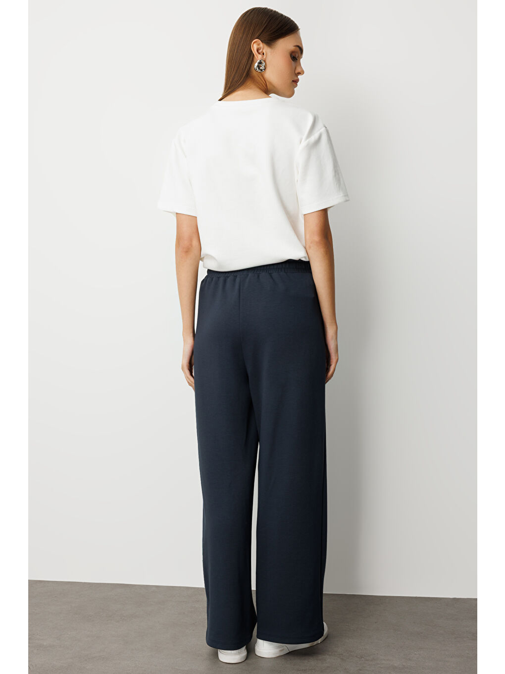 Beli Lastikli Yumuşak Dokulu Antrasit Jogger Pantolon-5