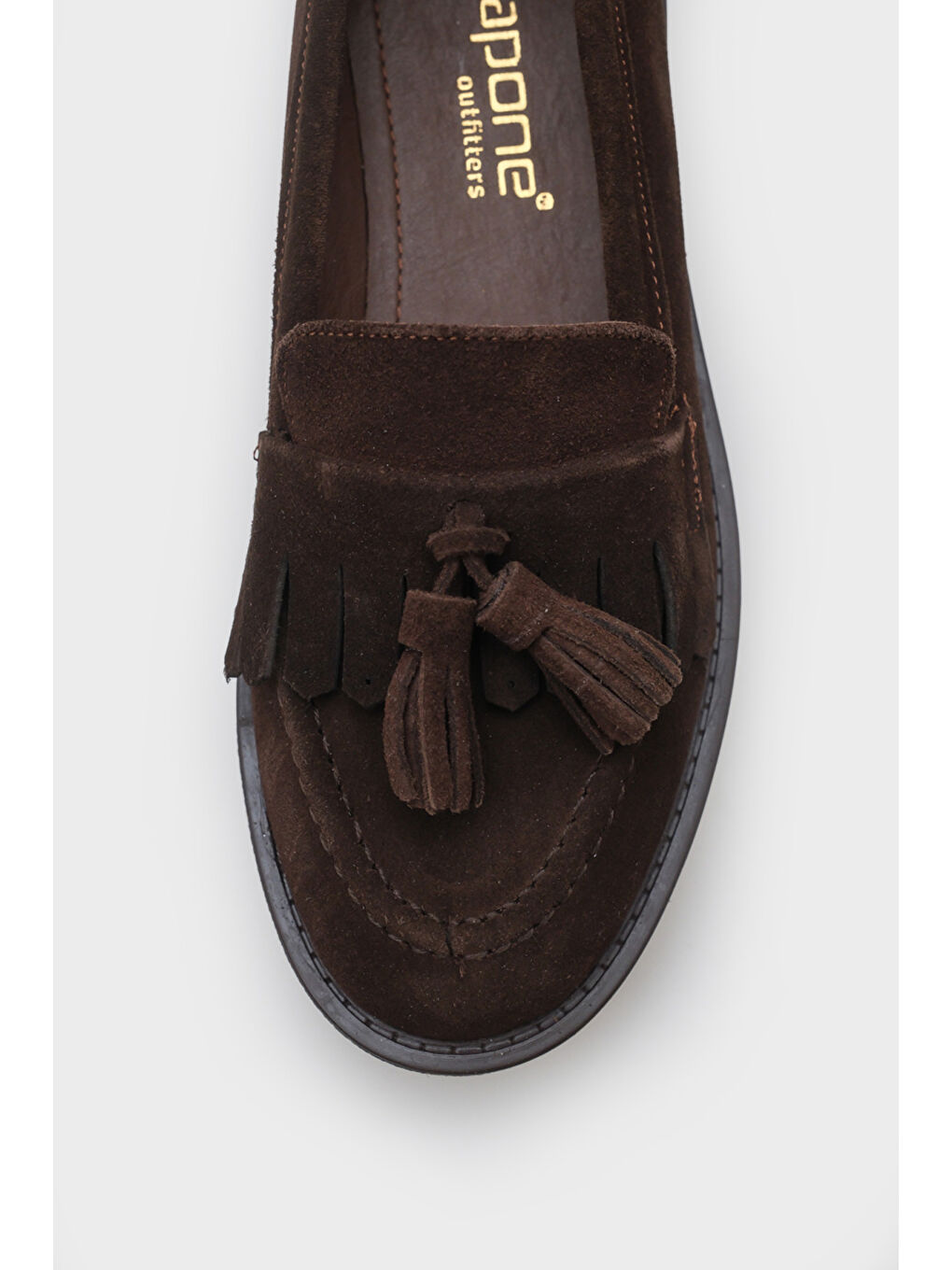 Kahverengi Tish Kadın Hakiki Süet Deri Loafer-2