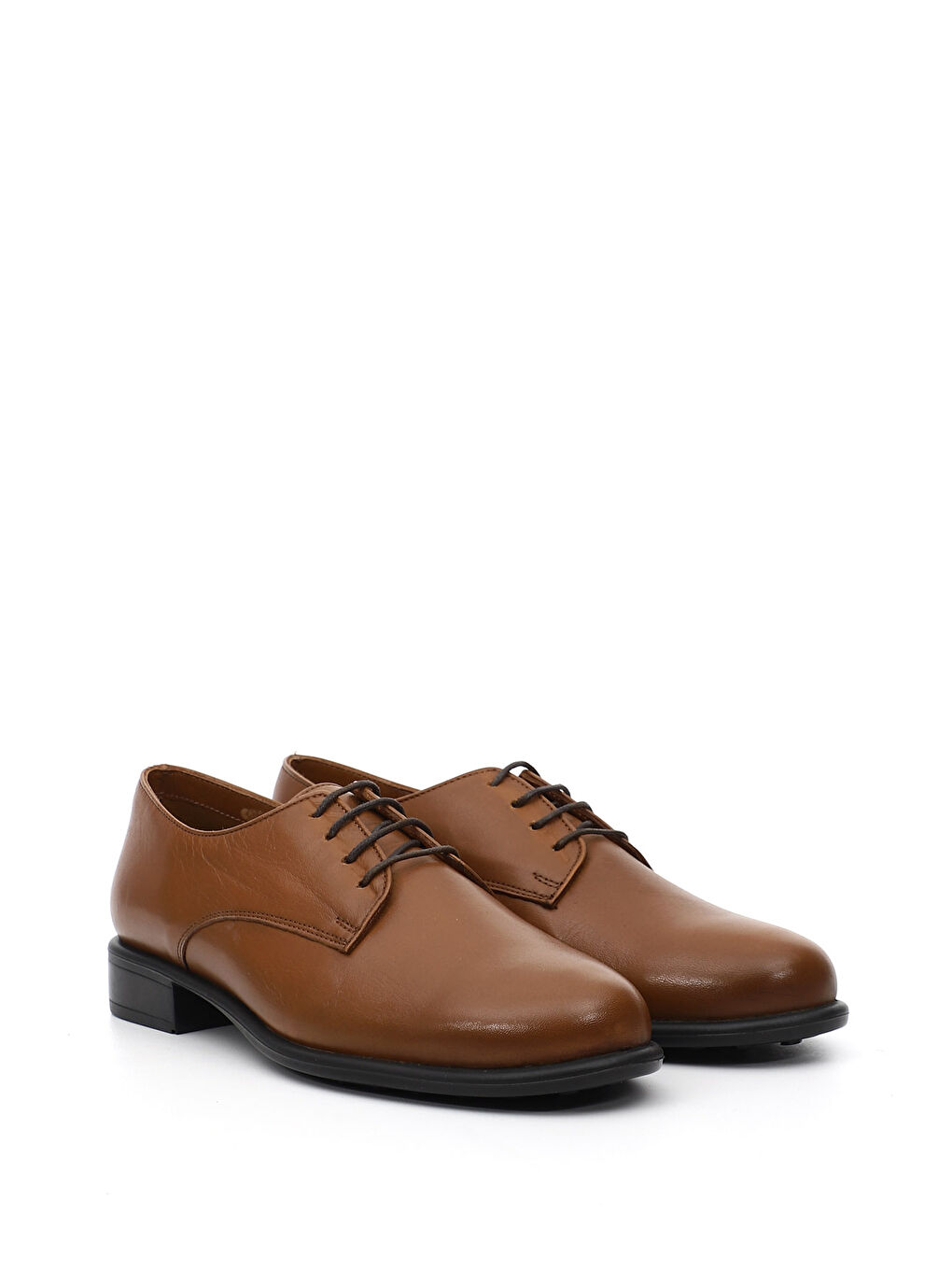 Kahverengi Kadın KAHVERENGİ-TABA Bağcıklı Hakiki Deri Oxford Ayakkabı-1