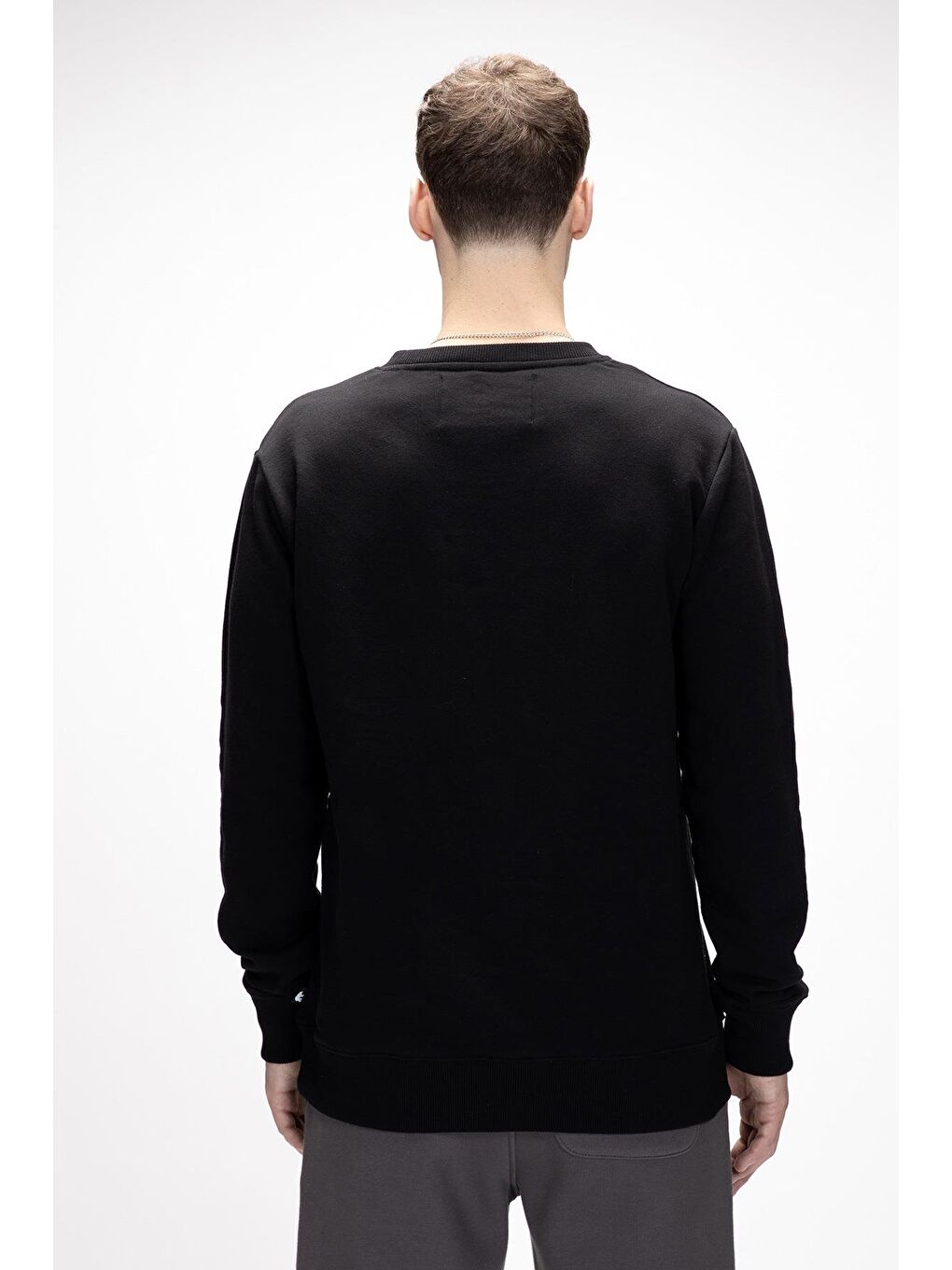 Siyah Inner King Size Si̇yah Crewneck Erkek Sweatshirt-2